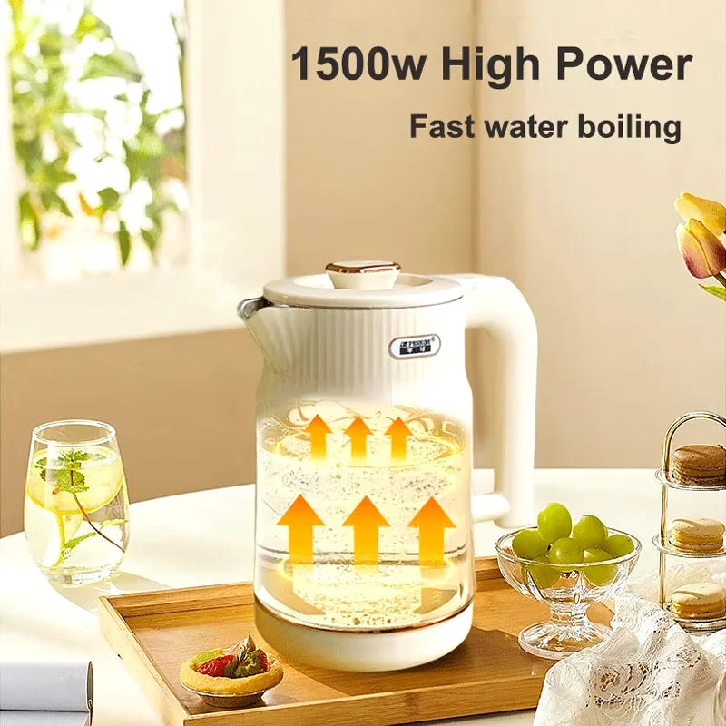 Description Picture 4 of itemNew 1500W High Power Electric Kettle Home Use 3L Double Layer Smart Heat Preservation Electric Kettle Automatic Power Off Kettle