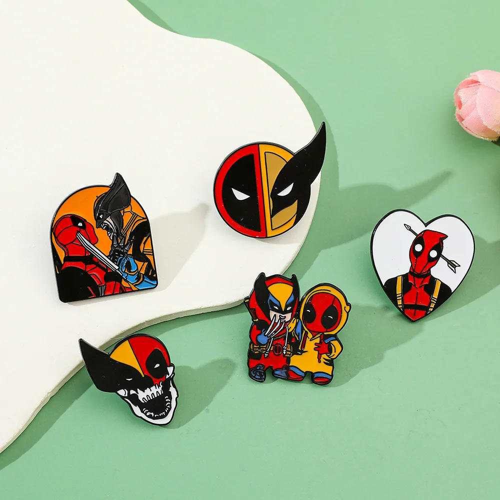 Description Picture 6 of itemSET Brooch Deadpool & Wolverine Metal Brooch Decoration  Anime Kawaii Funny Personality DIY Badge Pin Accessories Birthday Gifts