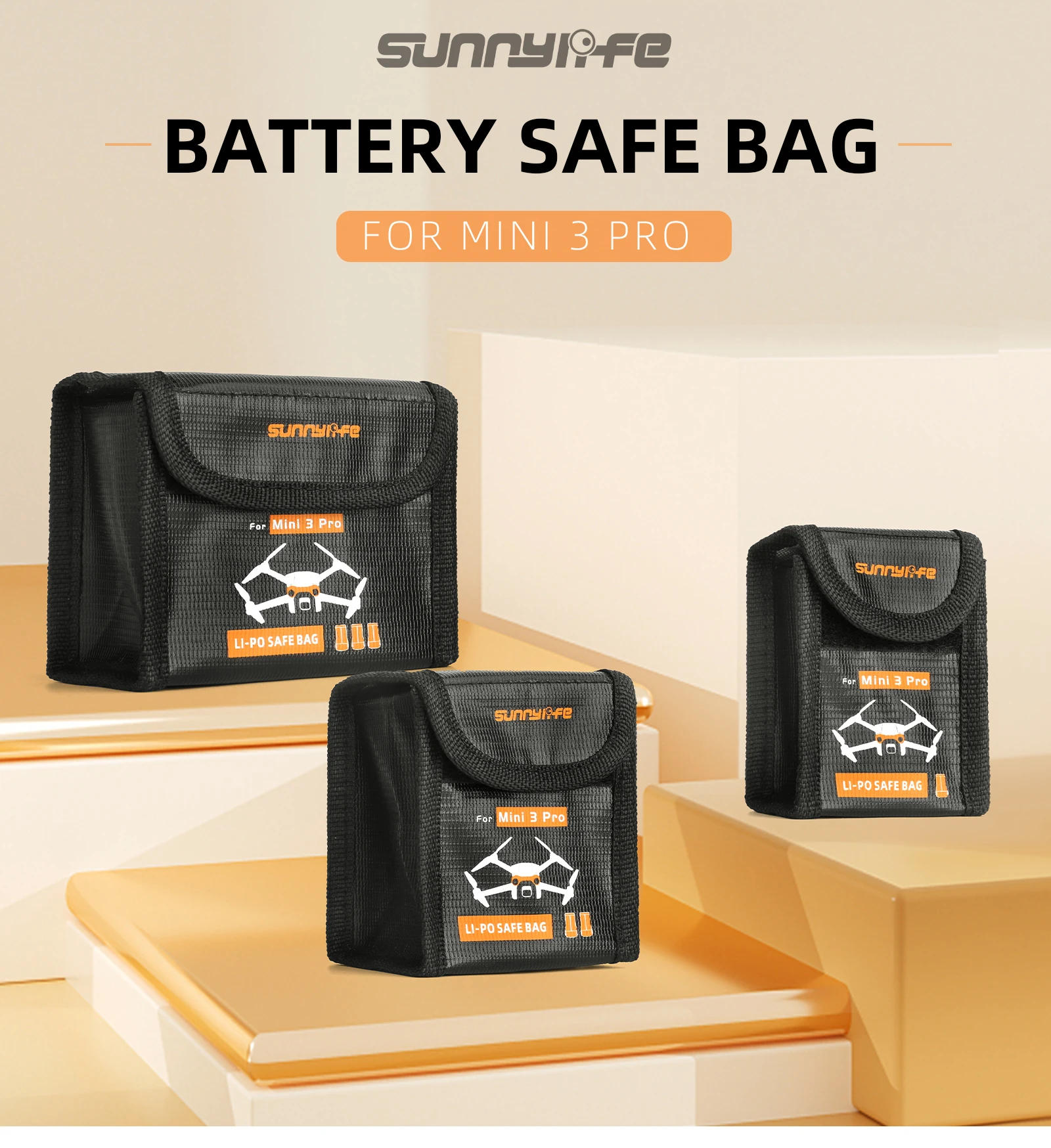 Description Picture 5 of itemFor DJI MINI 3/4 PRO Drone LiPo Battery Safe Explosion-proof Protective Bag Battery Storage Case DJI MINI 3 Drone Accessories