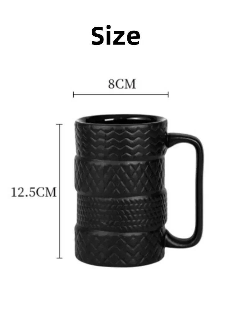 Description Picture 4 of item1Pcs Tire Ceramics Mug Creative Novelty Tire Shaped Cup Large Capacity Heat-resisting Office Home Coffee Breakfast Mugs Gifts