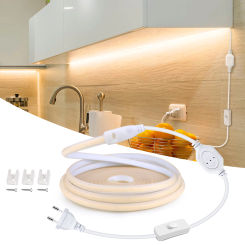 AC220V 110V LED Lamp Tape COB Neon Strip Light Soft Waterproof  For Home Kitchen Cabinet Study Bedroom Outdoor Garden Courtyard