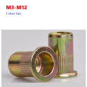 M3 M4 M5 M6 M8 M10 M12 Flat Metric Threaded Rivet Nuts Color Zinc Carbon Steel Flange Rivnut Insert Nutsert Nuts Fastener