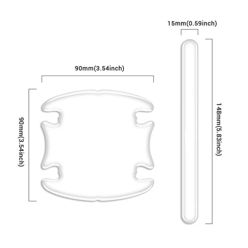 Description Picture 5 of item8PCS Universal Car Door Handle Protector Door Cup Protective Films Clear Stickers Anti Scratch Decals Strips Bumper Scuff Plate