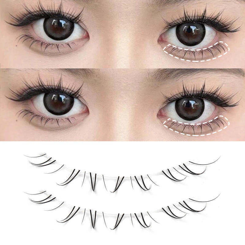 Description Picture 6 of itemMAGEFY 10 Pairs Lightweight Luxury False Eyelashes Bottom Lashes Natural Transparent Lash Strip Curly One-Piece for Beginners