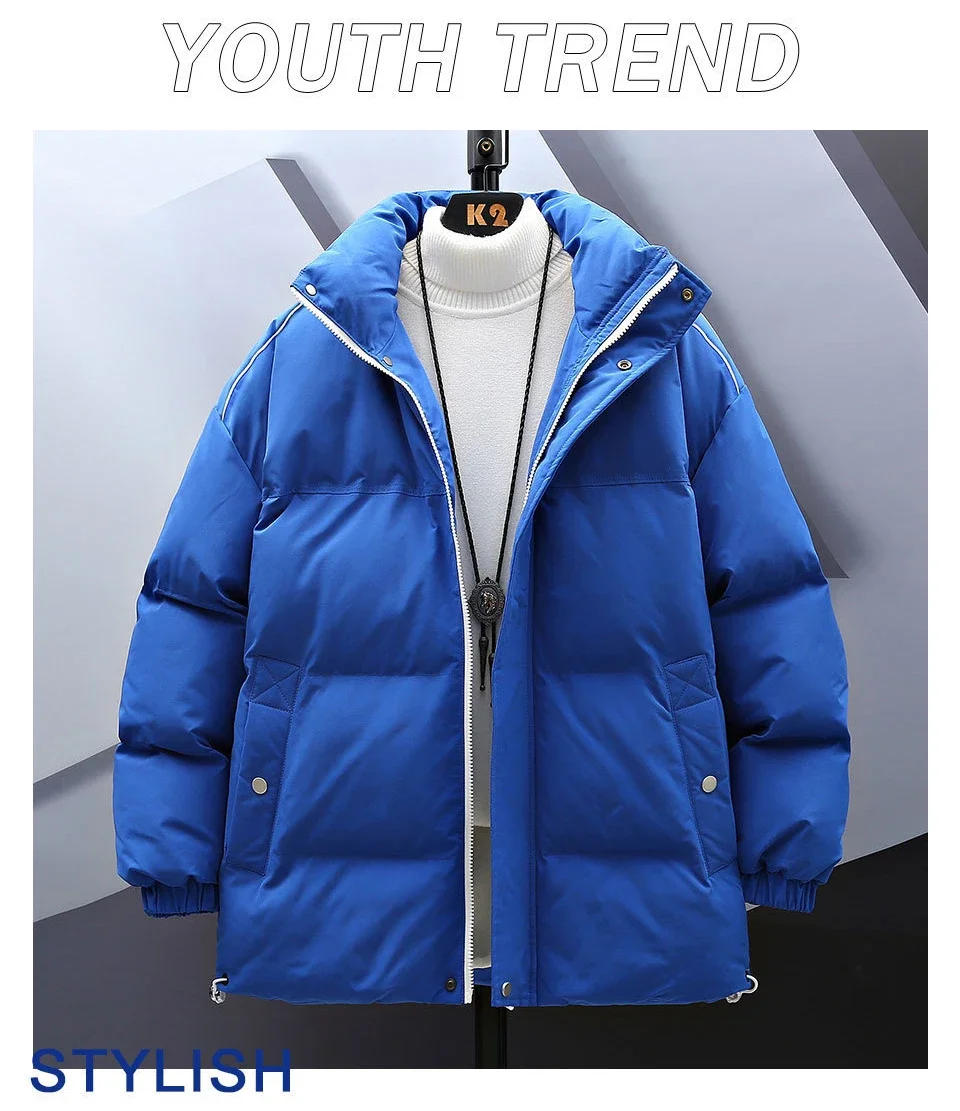 Description Picture 3 of itemMen's Parkas Winter Thickened New Models Warm Loose Jacket Trendy Winter Snow Jacket Men Clothing Couple Fashion Cotton Clothes