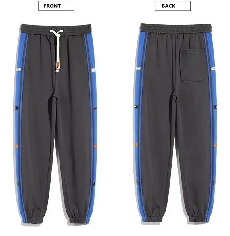 Description Picture 5 of itemAutumn Patchwork Casual Straight Pants For Men Korean Fashion Trousers Streetwear Baggy Sweatpants Gym Jogger Hombre Pantalones