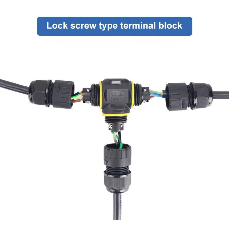 Description Picture 6 of itemWaterproof M20 T-type 3Pin Connector Cable 24A 400V IP68 2 3 4 pin Outdoor 5-12mm LED Street Lamp Screw Wire Junction Box