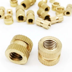 100pcs M4 M5 Solid Brass Pure Copper Metric Thread Injection Molding Knurl Insert Nut Nutsert Embedded 6mm  8mm 10mm