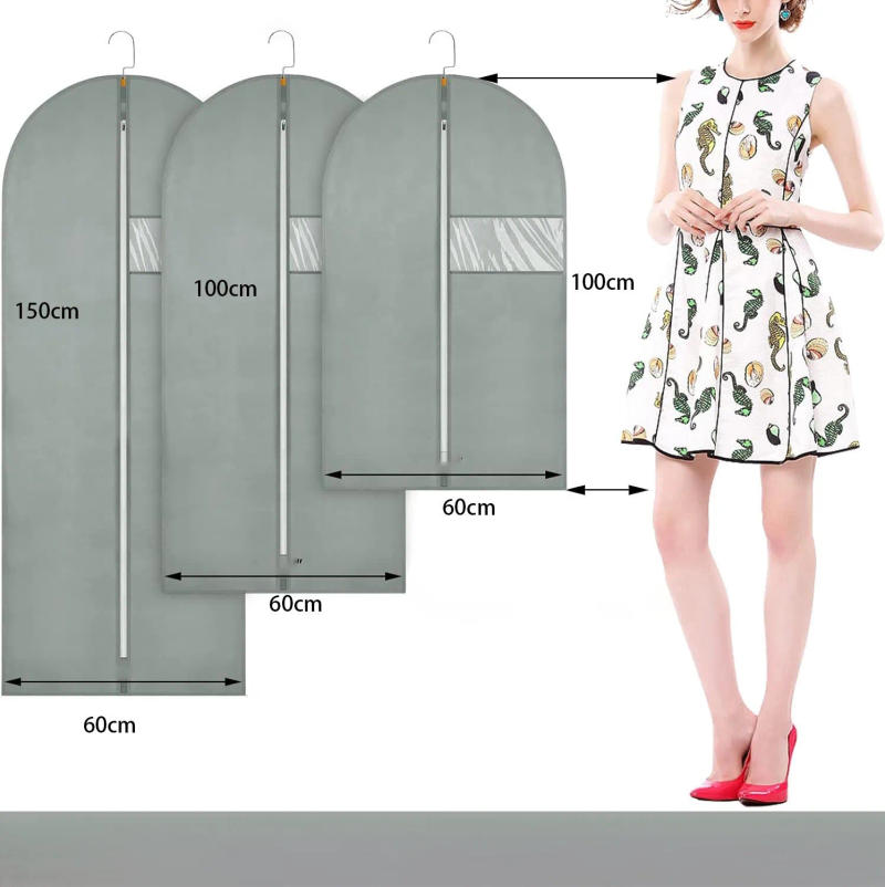 Description Picture 6 of item2/4/8pcs Hanging Organizers Transparent Clothes Bag Suit Dust Cover Coat Moisture -proof Garment Covers Household Merchandises