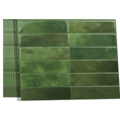 1/5/10pcs 3D Wall Sticker Green Mosaic Peel and Stick Wall Panel Matt Self-Adhesive Backsplash Tile Sticker for Kitchen Bathroom
