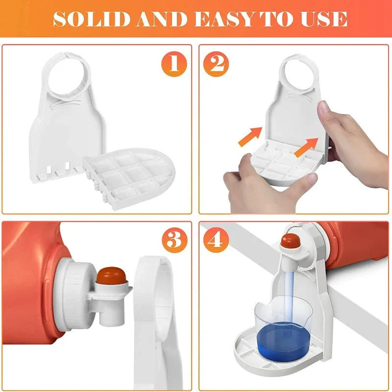 Description Picture 5 of item2 PCS Laundry Detergent Universal White Organizer Soap Dish Accessories Drip Collector Cup Holder Fabric Softener Rack Spill