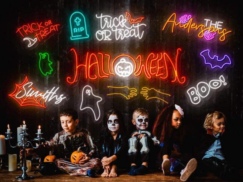 Description Picture 2 of itemHalloween Neon Sign Halloween Party Decorations Dimmable Led Light Neon Sign For Home Bar Room Spooky Wall Decor Halloween Gift