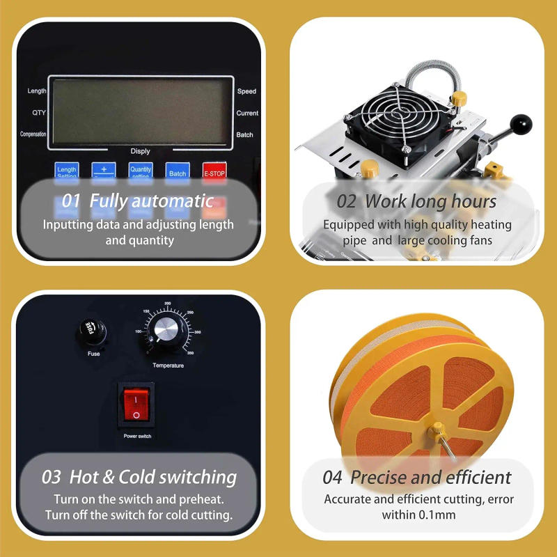 Description Picture 5 of itemAutomatic Computerized Rope Cutting Machine Cold and Hot Zipper Cutting Ribbon Cutting Webbing Machine Elastic Band