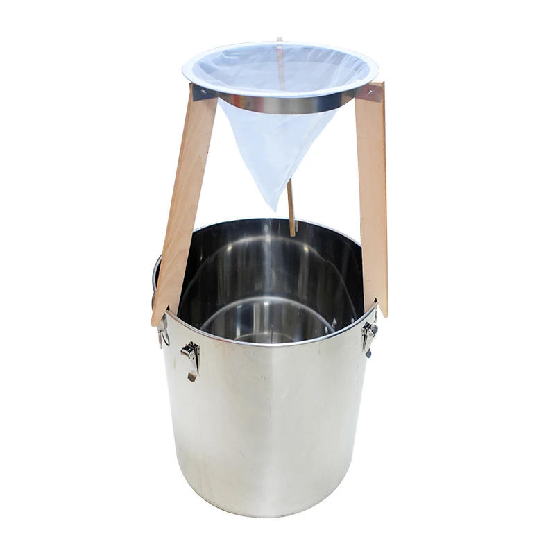 Description Picture 3 of itemWooden Honey Filtering Stand with Mesh Nylon Strainer Filter Beekeeping Honey Processing Bee Honey Extractor Beekeeper Supplies