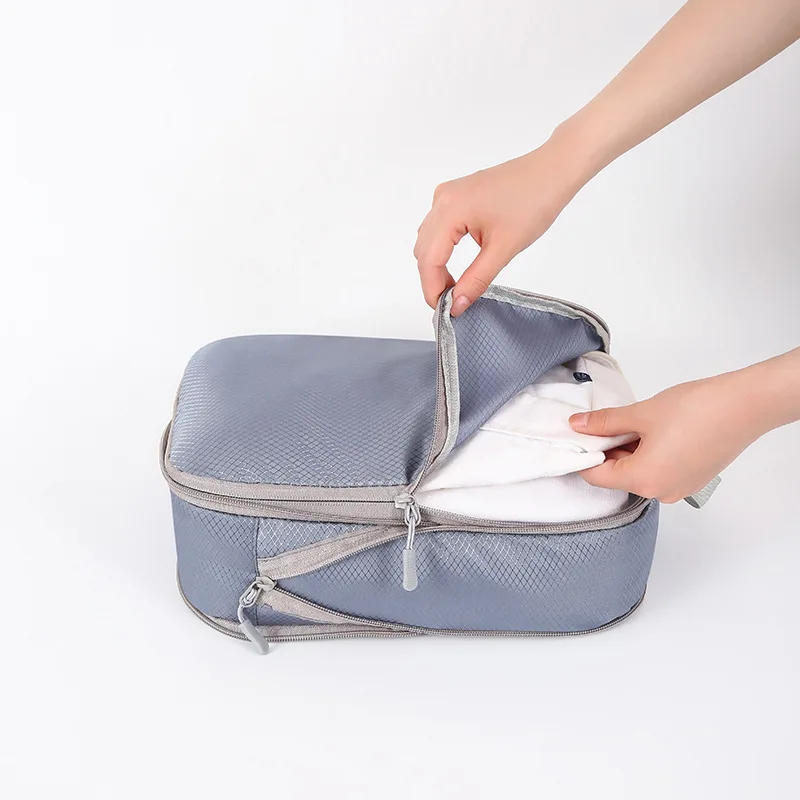 Description Picture 5 of item4Pcs Travel Compression Packing Cubes Bag Portable Suitcase Clothes Organizers Waterproof Luggage Storage Cases Drawer Bags