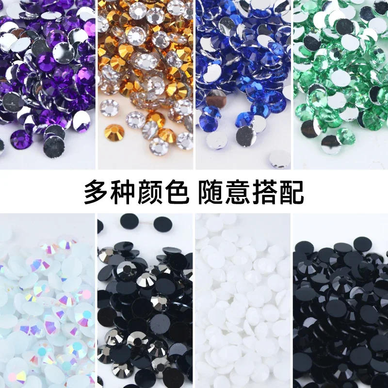 Description Picture 4 of itemBig Package 2-6mm Resin Non Hot Fix Rhinestones Bulk Wholesale Flat Back Plastic Crystals Nail  Ab Trimmings Crystals For Crafts