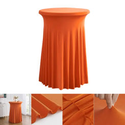 Height Stretch Round Tablecloth Commercial Conference Cocktail Bar Table Cover Hotel Wedding Party Skirt Elastic Table Cloth