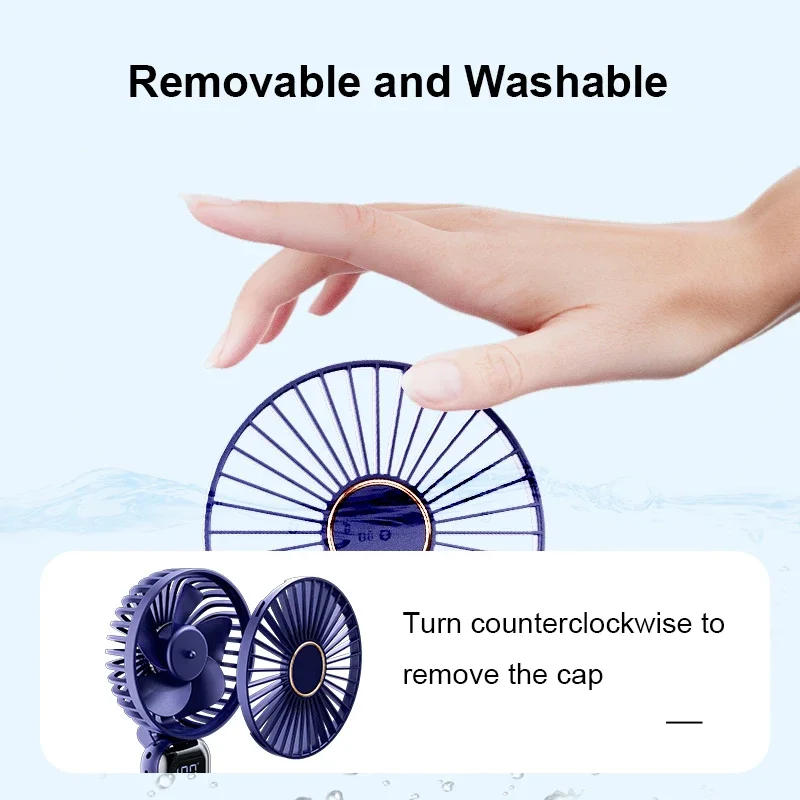 Description Picture 4 of item2024 Handheld Small Fan USB Portable Digital Display silentOffice DeskStudent on Dormitory Charging Outdoor Fan