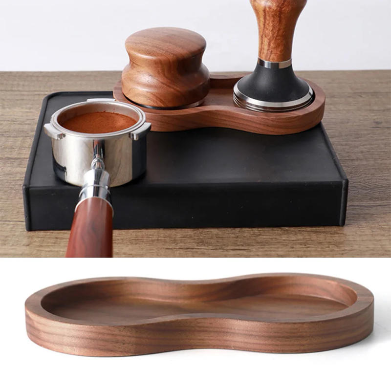 Description Picture 5 of item51mm 54mm 58mm Coffee Tamper Holder Filter Stand Walnut Espresso Distributor Mat Rack Coffee Maker Tool Accessories