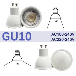 2pcs No Fliker GU10 Spotlights 5W 6W 7W 8W 9W LED Bulb GU10 AC220V 120V Replace 50w halogen lamp for home Lighting derection