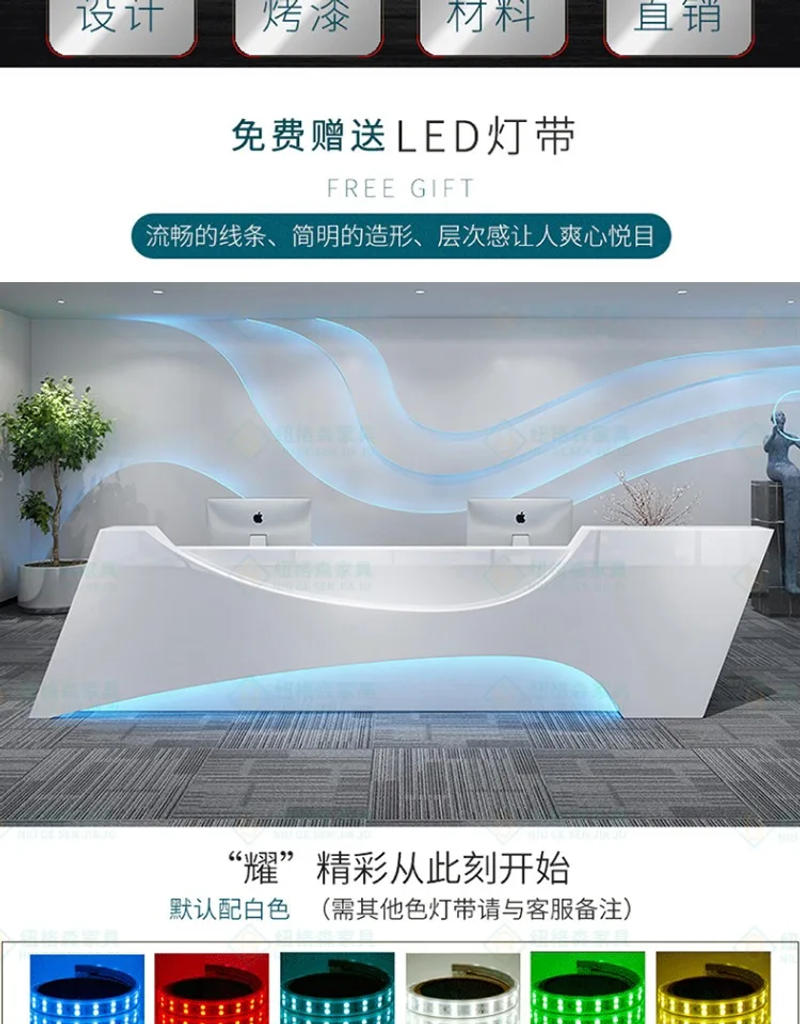 Description Picture 3 of itemChurches Standing Reception Desks Drawer Beauty Console Reception Desks Information comptoir caisse Office Furniture WJ25XP