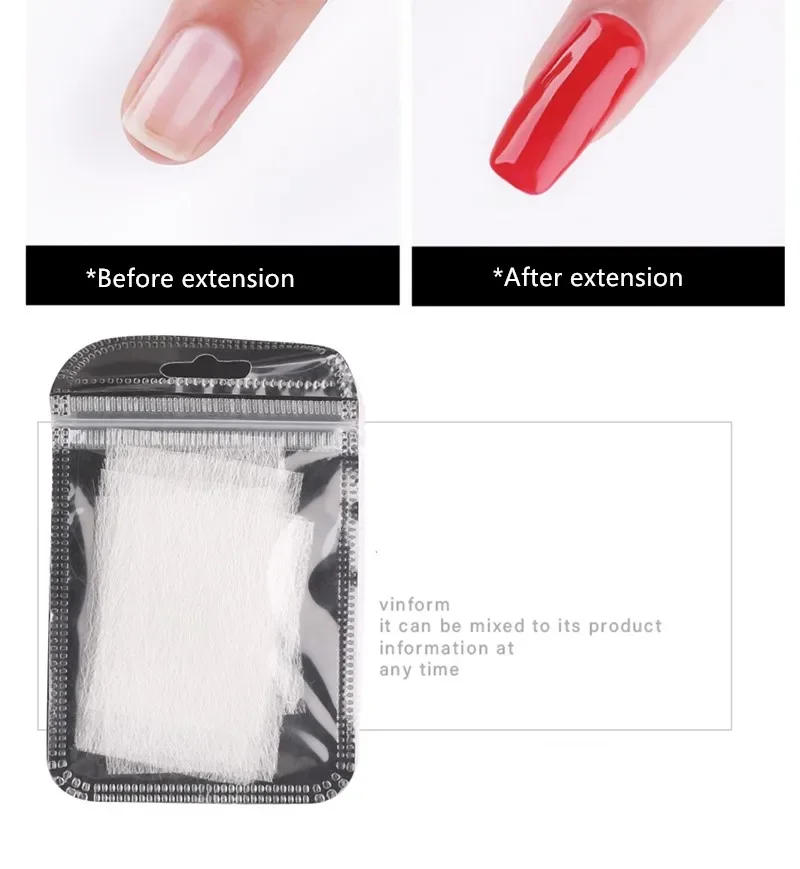 Description Picture 3 of itemNail Extension Silk Fiberglass Non-woven Silks Form Wrap Manicure Building UV Gel French Acrylic Tips Glass Fiber Paper