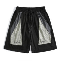 Men's American Basketball Mesh Breathable Shorts Summer Spliced Sports Fitness Running Personalized Quick-drying Short Pants