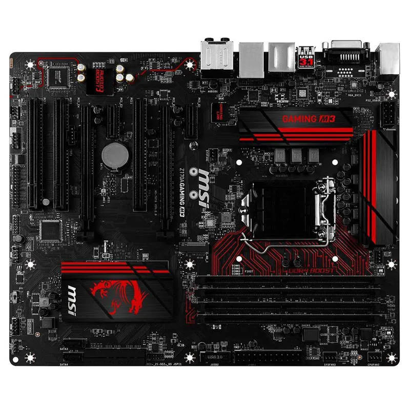 Description Picture 2 of itemUsed MSI Z170A GAMING M3 LGA 1151 With Intel Z170 HDMI SATA 6Gb/s USB 3.1 ATX Intel Motherboard