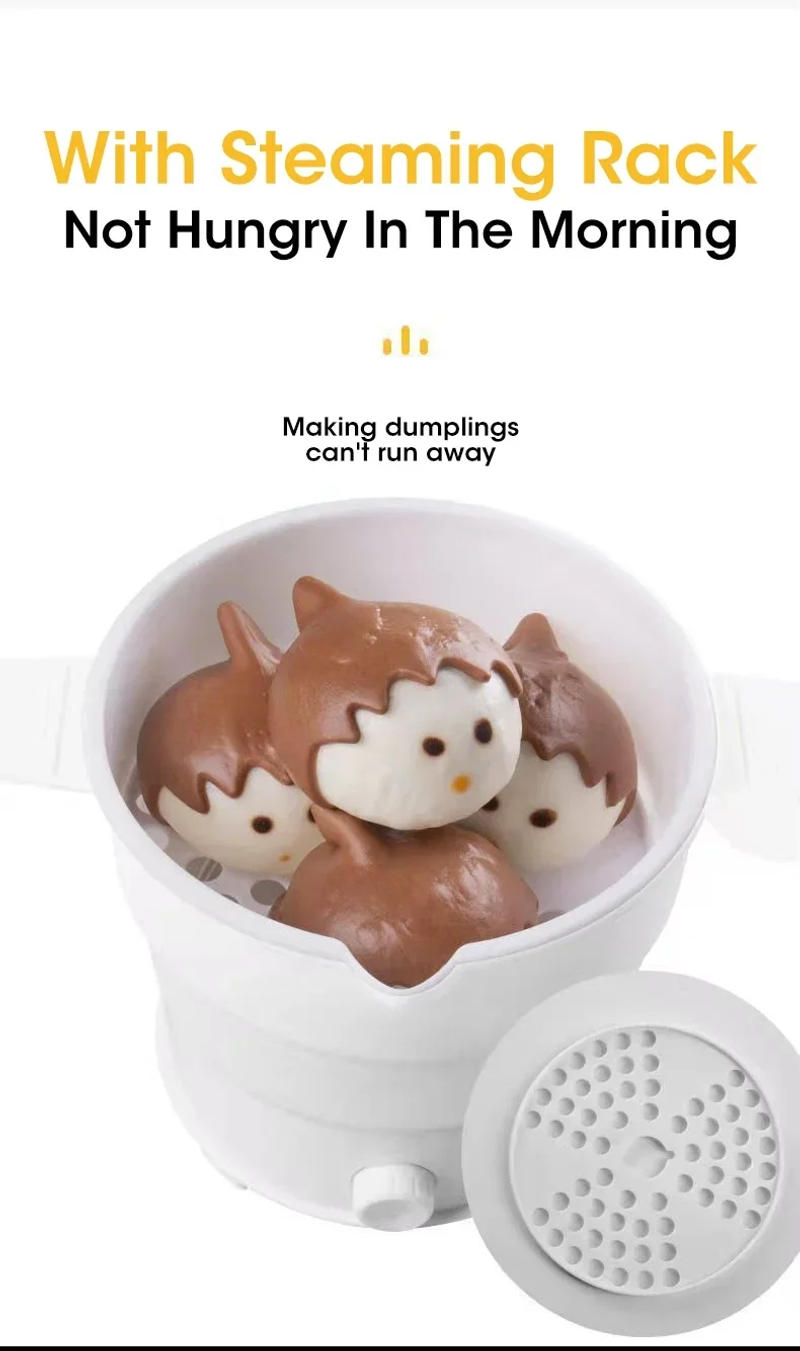 Description Picture 5 of itemMulti Portable Foldable Silicone Pot For Travel 110/220V Kettle Electric Cook Hot Pot Water Boiler Camping Folding Electric Pot