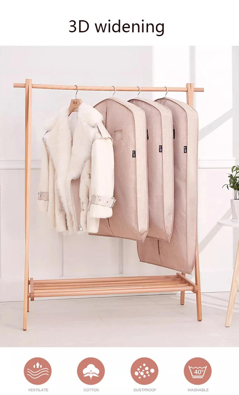 Description Picture 3 of itemClothes Dust Cover Hanging Organizer Wardrobe Garment Dress Coat Bags With Zipper Suit Case Dustproof Clothing Cover Oxford