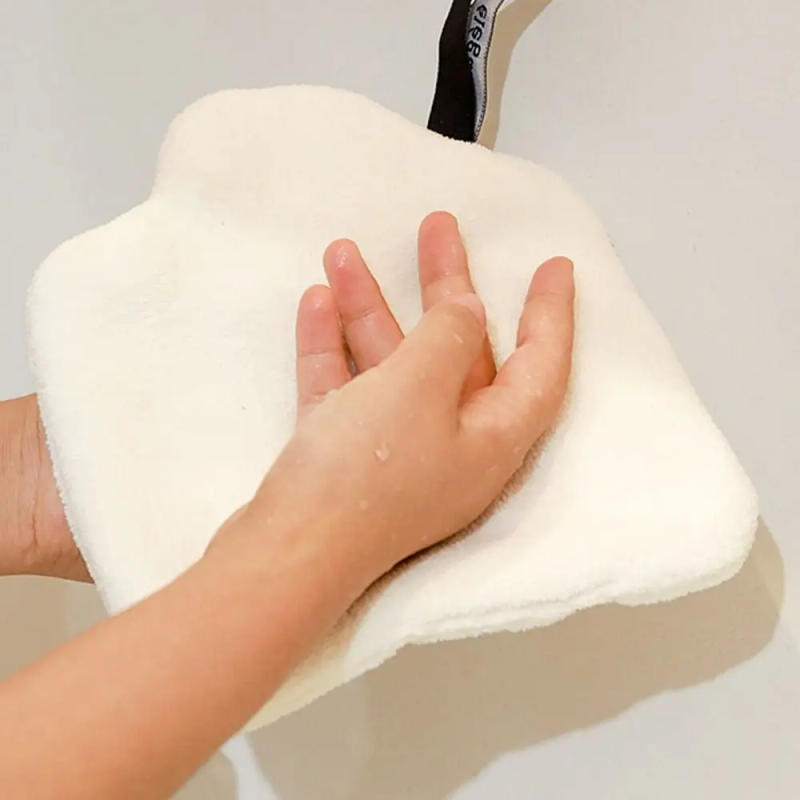 Description Picture 6 of itemHanging Hand Towel Double Layer Absorb Water Quick Drying Toilet Handkerchief Simple Household Children Fine Hand Towel