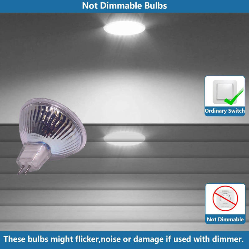 Description Picture 4 of itemMR16 LED Bulb Spotlight 6W DC 12V Cold White 6000-6500K 5050 SMD 24LEDs Replace 50W Halogen Lamp 2-Pin Glass Shell