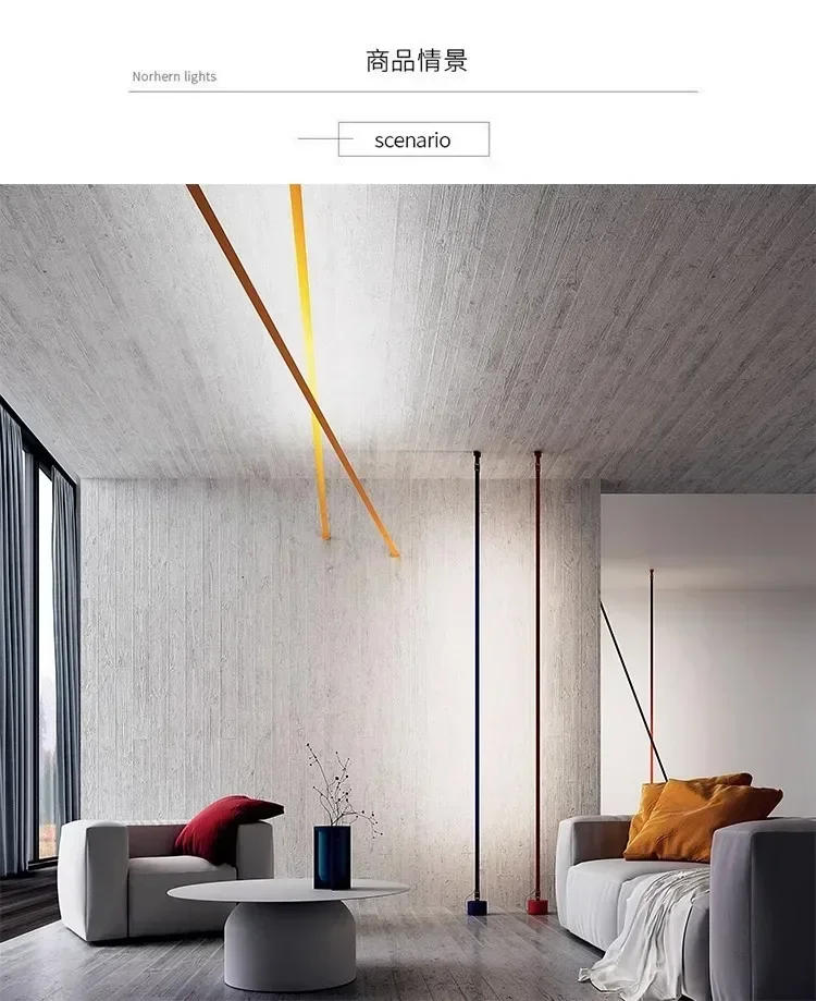 Description Picture 4 of itemDesigner Ribbon Floor Lamp Creative Living Room Background Wall Exhibition Hall Model Room Lamp Minimalist Personality