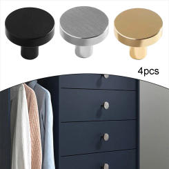 4pcs Modern Round Single Hole Handle Bathroom Cabinet Drawer Space Aluminum Handle Home Hardware Supplies