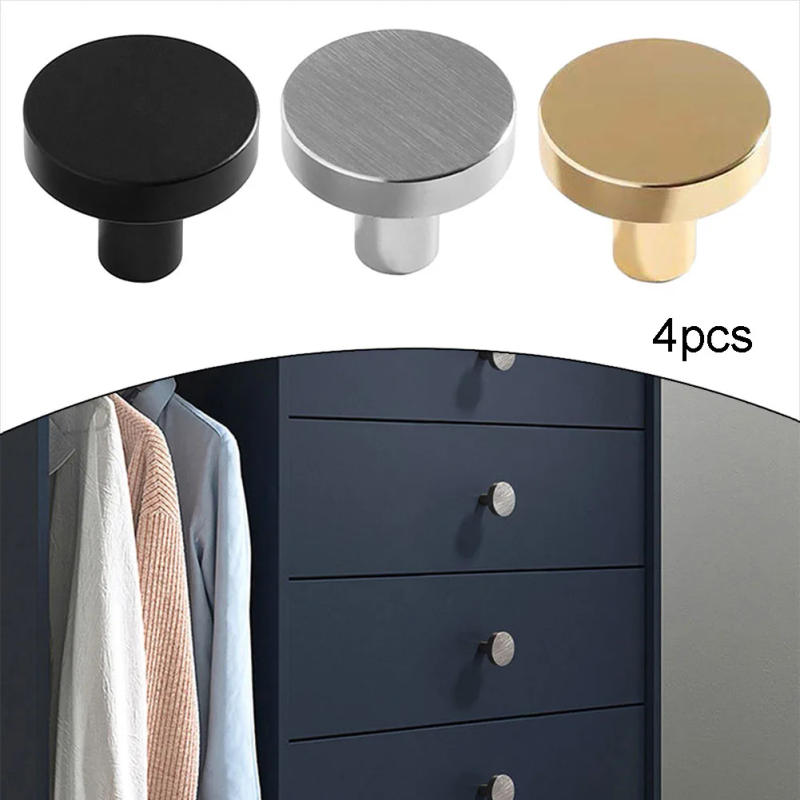 Description Picture 2 of item4pcs Modern Round Single Hole Handle Bathroom Cabinet Drawer Space Aluminum Handle Home Hardware Supplies