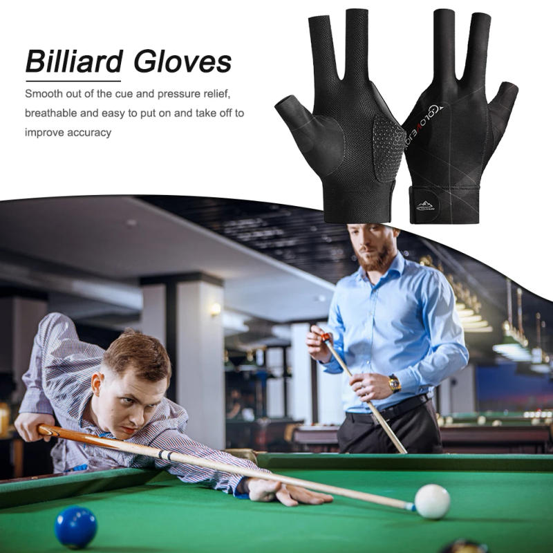 Description Picture 6 of itemOpen Finger Billiard Gloves Breathable Polyester Snooker Sport Glove Adjustable Sticker Smooth Soft Lightweight Amateur Training