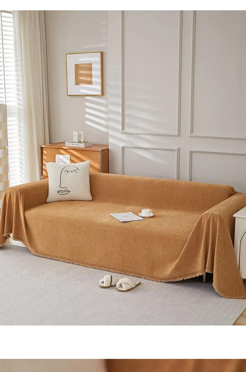 Description Picture 6 of itemThicken chenille cotton thread Sofa Cover Sofa Blanket simple cushion ins wind sand hair towel fashion lunch blanket Sofa Towel