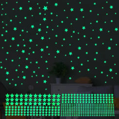 407pcs Luminous Moon and Stars Wall Stickers Glow in the Dark Wall Decals Bedroom Ceiling Home Decorative Stickers Kids Room