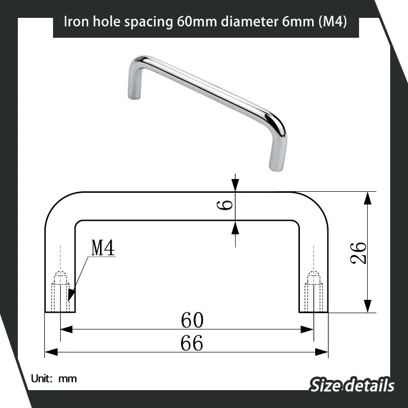Description Picture 6 of itemCommercial Activity Solid Iron Round Rod Handle Furniture Drawer Cabinet Door U-Shaped Industrial Heavy-Duty Handle