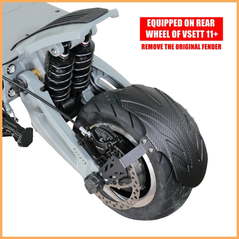 Description Picture 4 of itemUniversal Carbon-Fiber-Pattern Mudguard for VSETT 11+ ZERO 11X KAABO 11-Inch Electric Scooter Adjustable Fender Wheel Cover Wing