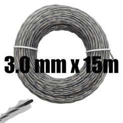 3.0mm*15m Mowing Nylon Grass Trimmer Rope Brush Cutter Strimmer Line Two Color Spiral Mowing Wire Lawn Mower Accessory