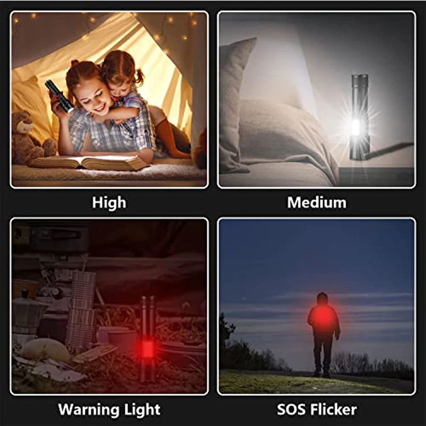 Description Picture 5 of itemHigh Power Led Flashlights 7 lighting mode Tactical Torch with Display Light USB Charging Camping Fishing Emergency Zoom Lantern