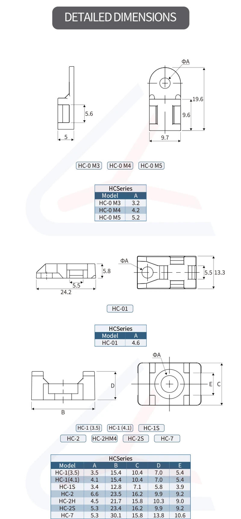 Description Picture 2 of itemCable tie mounts for wire management. Can be permanently fixed to walls or desks. Ideal for cable organization at home