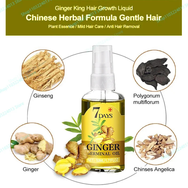 Description Picture 4 of itemGinger Hair Regrowth Shampoo Hair Growth Essence Spray Hair Oil Beauty Health Hair Growth Products For Men Women