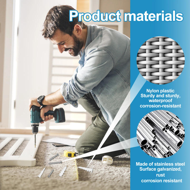 Description Picture 4 of item310/620/1030PCS Drywall Nylon Ribbed Anchor with Self Tapping Screws Wall Nylon Drywall Bolt Plasterboard Plastic Nylon Anchor