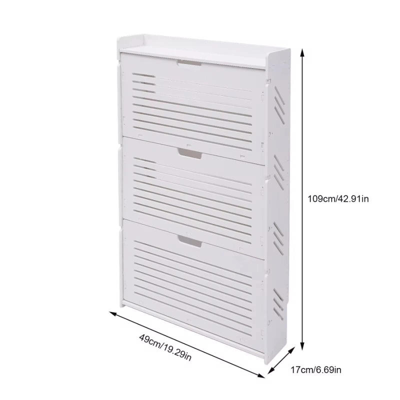 Description Picture 5 of itemEntryway Footwear Stand Rack Flip- Shoe Shoe Cabinet With Concealed Handle Drawers Space-Saving Dustproof Shoe Rack