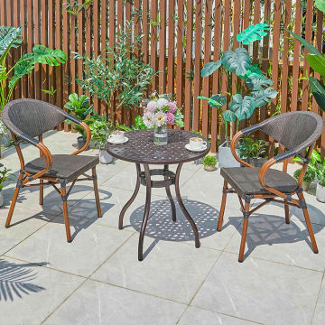 Outdoor Balcony Table and Chair Set Nordic Outdoor Patio Leisure Small Table Rattan Chair Household Villa Garden Furniture set Z