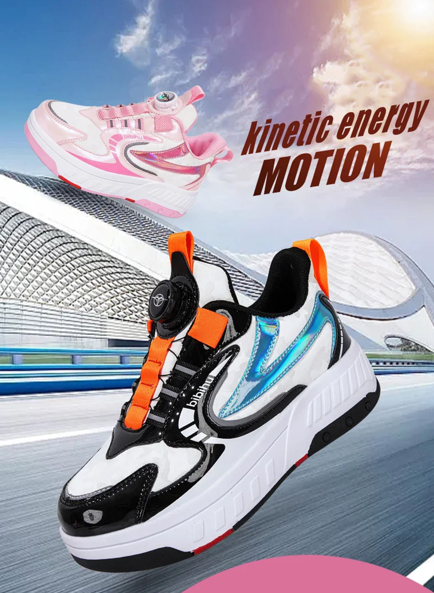 Description Picture 2 of itemChildren Junior Child Roller Skate Shoes Kids Sneakers 2024 Boys Girls Gifts Wheels Shoes Adult Casual Outdoors Sports Shoes