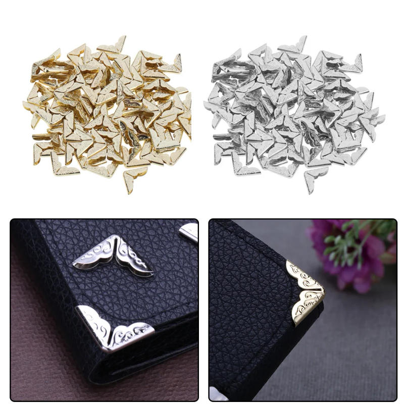 Description Picture 6 of item300-100pcs Tone Scrapbooking Albums Corner Protectors Card File Menu Metal Book for Scrapbooks Menus Folders Corner Protectors