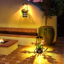 LED Outdoor Solar Powered Lamp Villa Courtyard Balcony Wall Plant Decorative Atmosphere Light Waterproof Solar Garden Lights